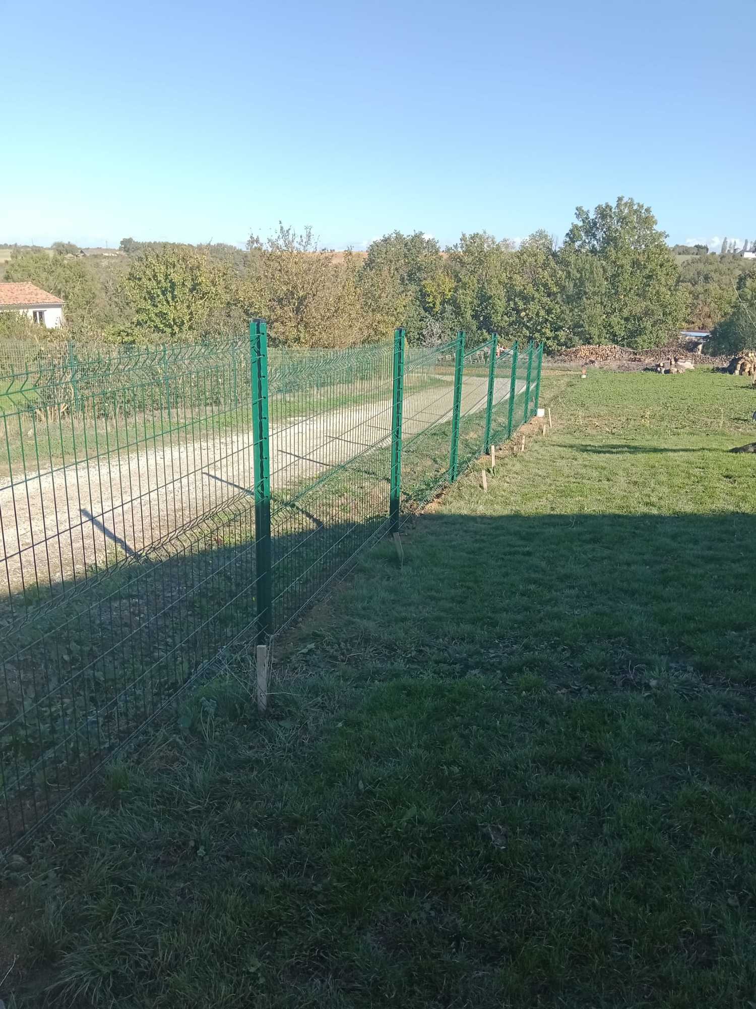 Panneaux Rigide Scellement des Poteaux dans Plot Béton Ral 6005(Vert)